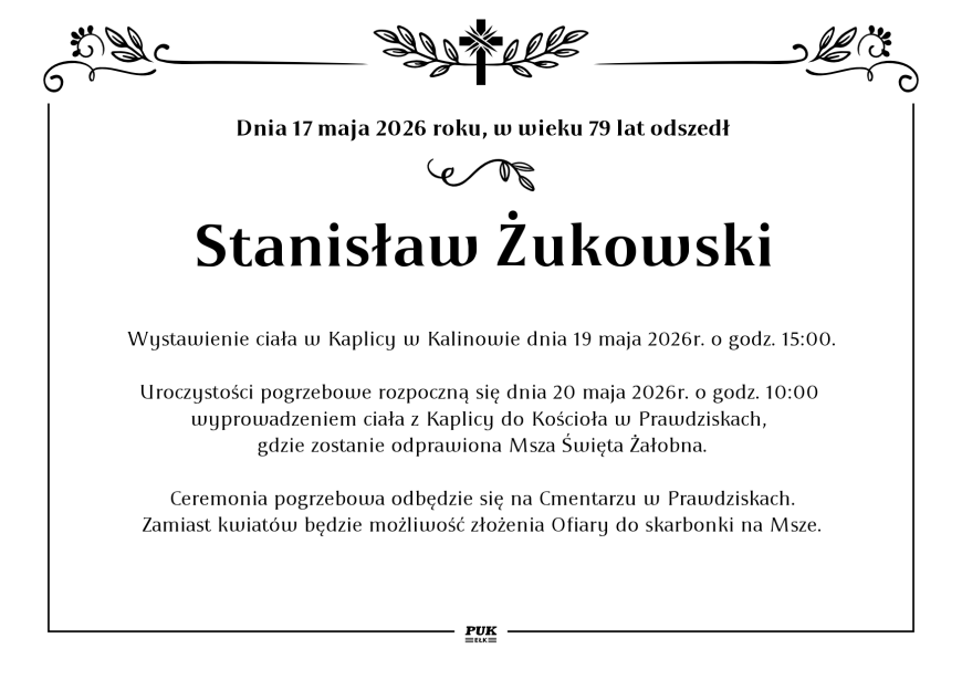 Stanisław Żukowski - nekrolog